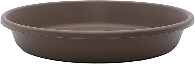 The HC Companies 21 Inch Round Plastic Classic Plant Saucer - Indoor Outdoor Plant Trays for Pots - 21"x21"x3.63" Chocolate