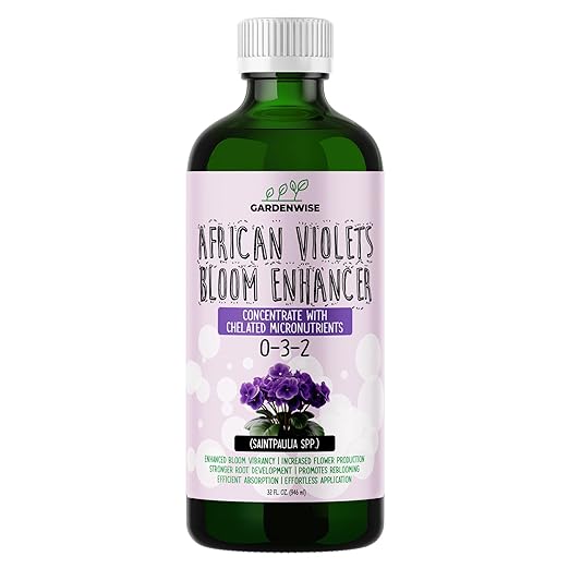 0-3-2 African Violet Fertilizer for Indoor Plants: Concentrated Plant Food โ Plant Fertilizer, Bloom Booster for All Violets, Indoor Flowering Plants, Vigorous Growth and Blooming (32 OZ)