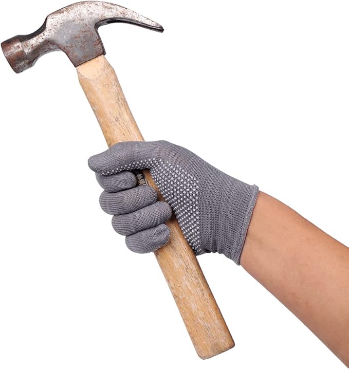 24Pcs Work Gloves Anti-slip Knitted Stretchy Cloth Glove Thin Moist Glove Liners