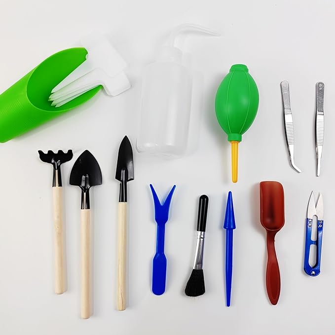 GXXMEI 20PCS/Set Succulent Tools, Mini Garden Tool Set, Transplanting Tools Set, Succulent Care kit for Succulent Miniature Gardening Plant