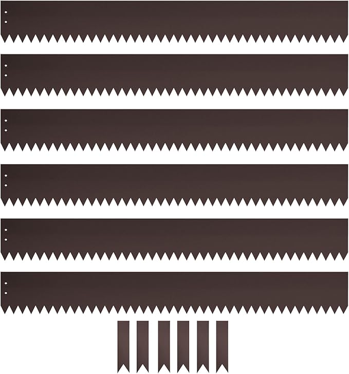 Steel Landscape Edging 40 Inch Strips, Steel Edging 4 Inch Depth, 6 Pack Hammer in Landscape Edging, Metal Landscape Edging, Metal Edging for Landscaping(Brown