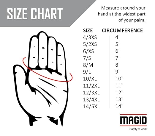 MAGID D-ROC ANSI A4 AeroDex Polyurethane Palm Coated Work Gloves, 1 Pair, Size 6/XS, GPD482