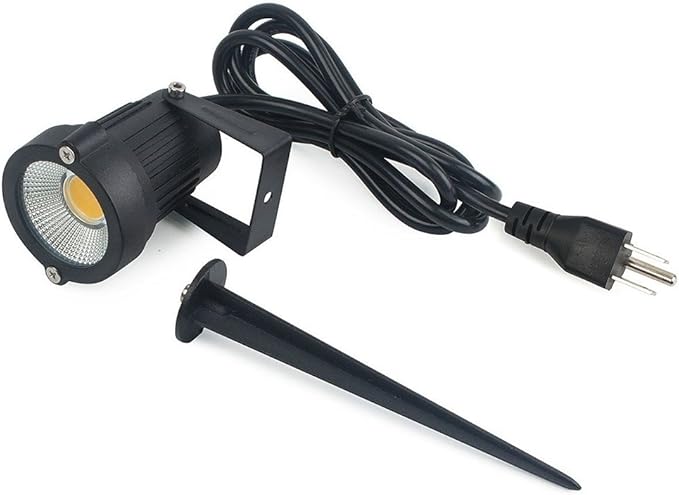 Pack of 2, Outdoor LED Landscape Lights Waterproof Spotlight with Spike Stand and Plug for Driveway, Outdoor Lawn Lighting, Flood Garden, Yard (9W Warm White)