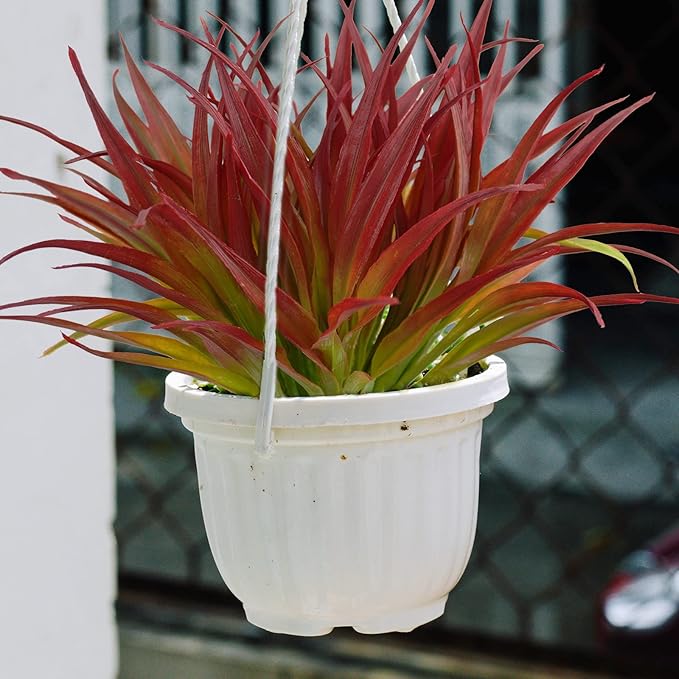 16Pcs Artificial Grass Fake Plants 17.3in Outdoor Plants UV Resistant Greenery Stems Fake Grass for Home Window Garden Office Patio Pathway Front Porch Décor Light Green & Red