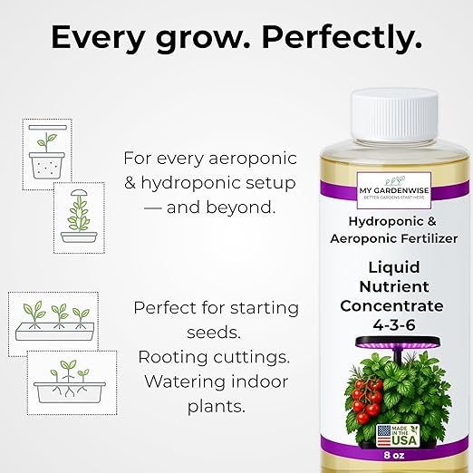 Liquid Plant Food β Hydroponics Nutrients for Indoor House Plants, Tomato, Strawberry, Lucky Bamboo, Lettuce, Vegetable Garden & Herbs β Aero Nutrients Liquid Fertilizer for All Growing Systems (8 oz)