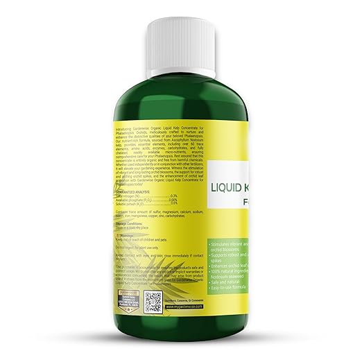 Organic Premium Kelp Seaweed Concentrate: Fertilizer for Phalaenopsis Orchids β Liquid Plant Fertilizer β Orchid Bloom Booster β Seaweed Extract for Plants (32 OZ)