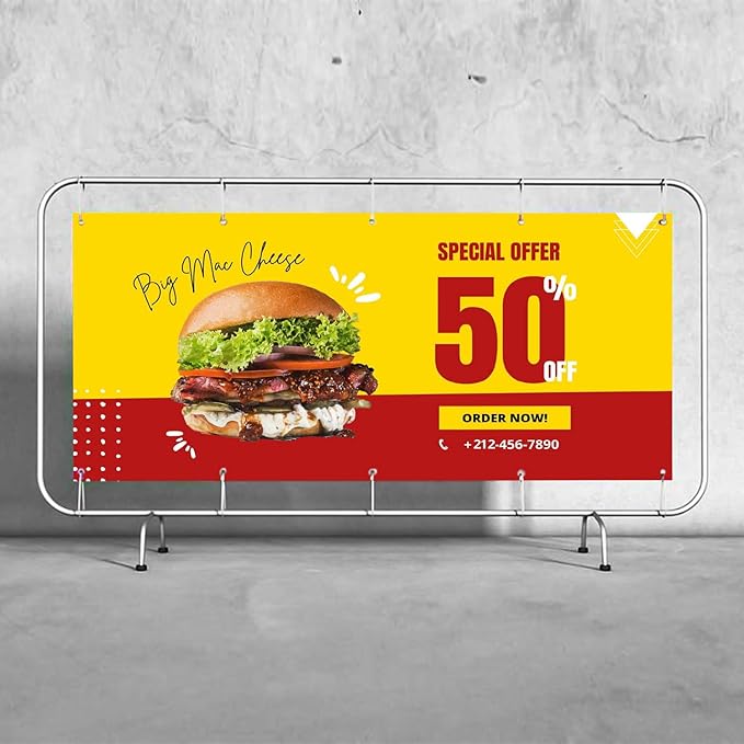 Personalized Passion Vinyl Banner 4' x 25' - Customized Banner for Business, Graduation, Birthday Parties, Indoor Outdoor Use - Full Color 13oz Vinyl Custom Signs with HD Printed Text, Photos and More