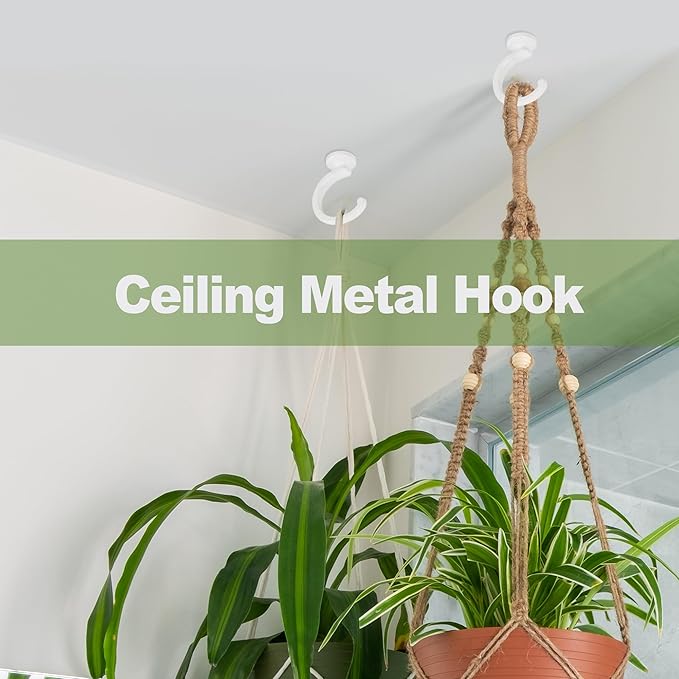 6pcs Ceiling Hooks for Hanging Plants,Hanging Hanging Lights Metal Small Hooks,Indoor Outdoor Wall Heavy Duty Plant Hanger Swag Hook