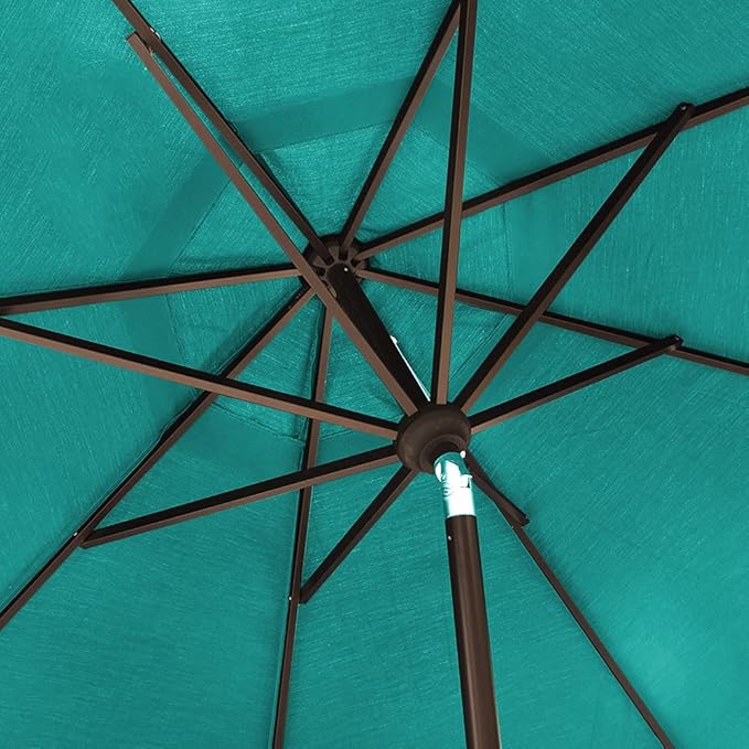 EliteShade USA 10-Year-Non-Fading 10Ft Market Umbrella Patio Umbrella Outdoor Table Umbrella with Ventilation, Teal