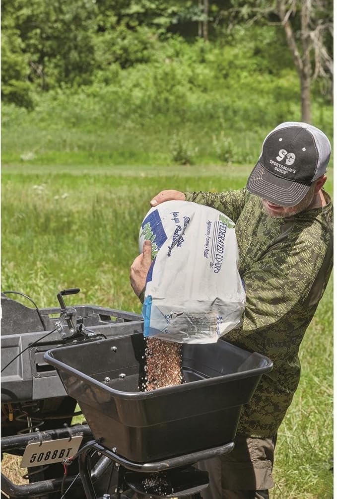 Guide Gear UTV/ATV Receiver Mount Broadcast Spreader Seeder, 80 Pound Capacity, Lawn and Garden Seed Spreaders, 12-Volt, with Rain Cover