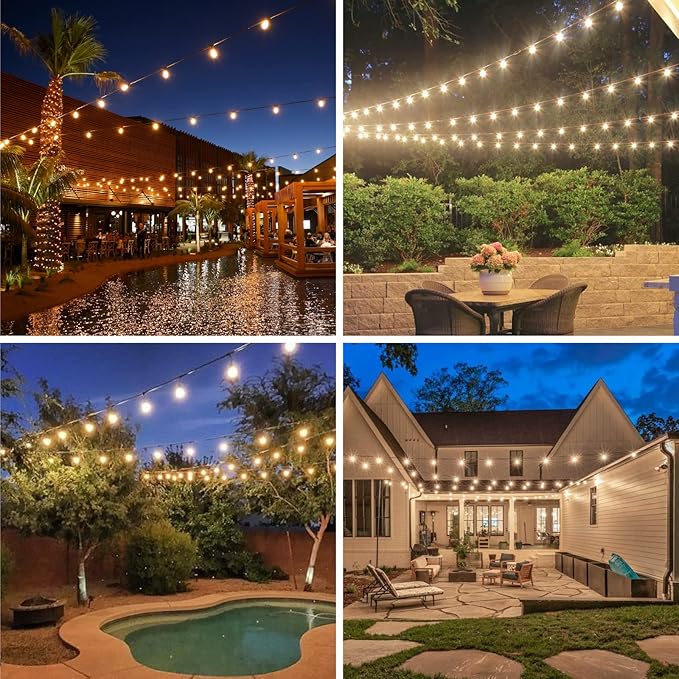 Meconard 48 Pack S14 LED String Light Bulbs, 1 Watt Shatterproof Replacement Bulbs for Patio Outdoor Sting Lights, E26 Medium Screw Base, Warm White 2200K, Non-Dimmable
