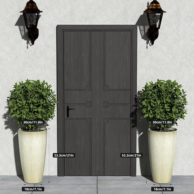 QCQHDU 21 inch Tall Planters for Indoor & Outdoor Plants, 2 Pack Sturdy Plant-Flower-Tree Pots for Front Porch Patio Deck Living Room Decor