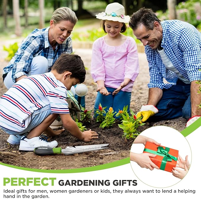 WORKPRO Hand Weeder Puller, 5-in-1 Stainless Steel Garden Trowel with Soft Handle, Gardening Weeding Tool for Easy Weeder Removal, Planting, Weeding, Flower & Vegetable Care in Garden Lawn Yard