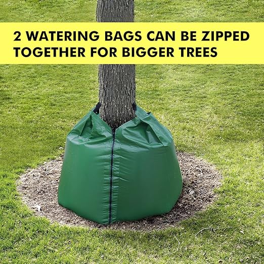 Remiawy Tree Watering Bag, 20 Gallon Slow Release Watering Bag for Trees, Tree Irrigation Bag Made of Durable PVC Material with Zipper (3 Pack 5-8 Hours Releasing Time)