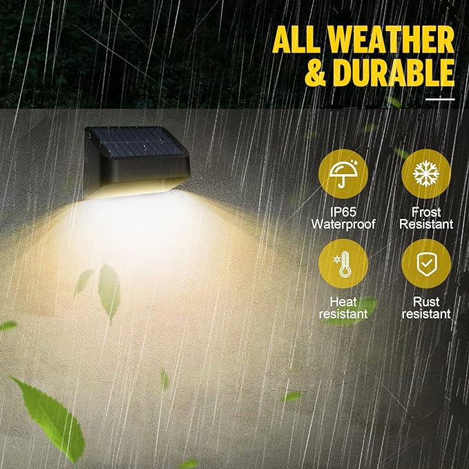 Brighter Solar Fence Lights 18 Pack, RGB 8 Colors, Dusk to Dawn Deck Light, Fence Solar Lights Outdoor IP65 Waterproof, Solar Outdoor Lights for Backyard/Railing/Wall/Step/Patio
