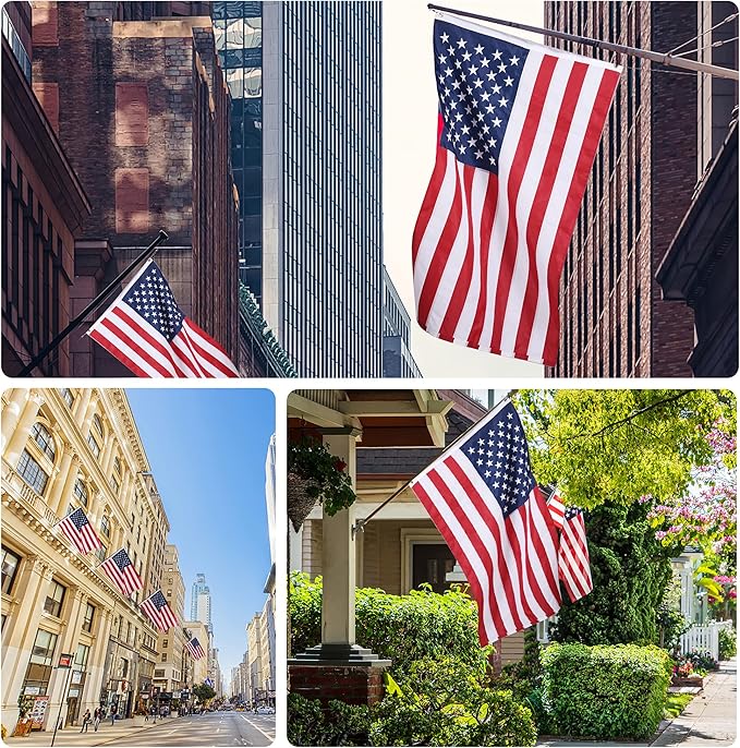 American Flag 5x8 Ft, USA US Flags Outdoor, Heavy Duty Durable, Embroidered Stars, Sewn Stripes and Brass Grommets