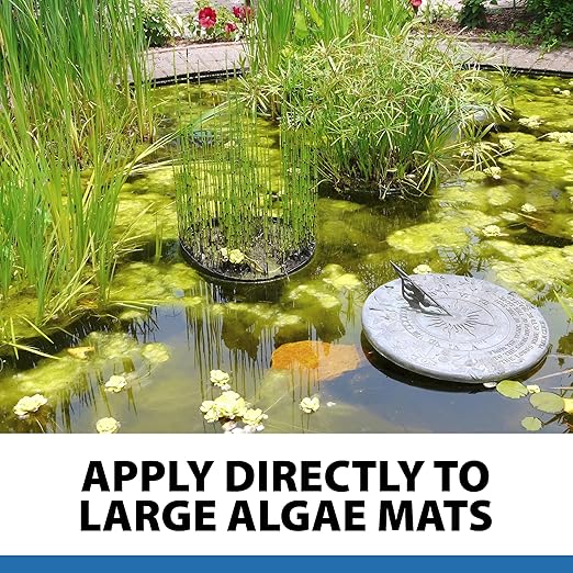 CrystalClear AlgaeOff Pond & Water Garden Scum Cleaner, Waterfall & Rock Slime Remover, String Algae Killer, Green Stain Treatment, EPA Registered Algaecide, Plant, Koi Fish, Bird & Pet Safe, 8 lbs