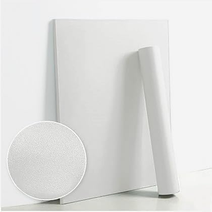 Dimoon 236''x15.7'' White Skin Peel and Stick Wallpaper Contact Paper Modern Self Adhesive Wall Paper Removable Renter Friendly Textured Solid Color Cabinet Vinyl Roll (236''x15.7'',White Skin)