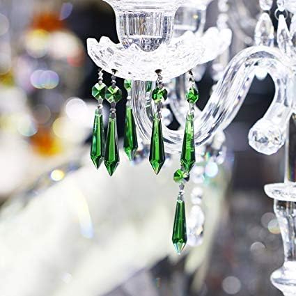 HDCRYSTALGIFTS 30pcs 55mm Multi-Color Crystal Icicle Pendant Chandelier Prisms Drops Lamp Candle Holders Curtain DIY Parts
