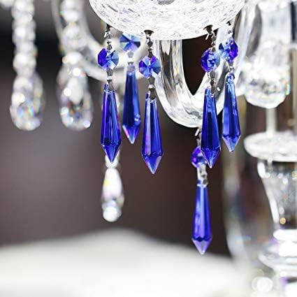 HDCRYSTALGIFTS 30pcs 55mm Multi-Color Crystal Icicle Pendant Chandelier Prisms Drops Lamp Candle Holders Curtain DIY Parts
