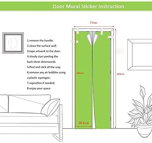 3D Door Stickers Murals Peel and Stick - Outer Beach Road - Door Wallpaper Self-Adhesive Door Decals Removable PVC Waterproof Door Poster for Bedroom Living Room Door Decoration 37.4" x 82.7"