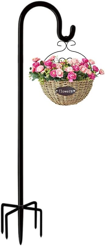 Shepherd Hooks Outdoor 48 Inches for Lanterns Heavy Duty Shepherd Stand Plant Hanger Yard Hooks for Solar Lights,Bird Feeder,Wedding,Mason Jar,Planter Pot,Adjustable Height