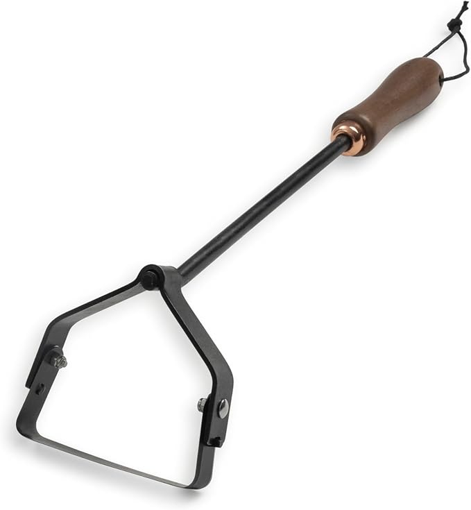 Barebones Stirrup Hand Hoe - Effective Gardening Tools for Weed Control and Soil Aeration - Lawn and Yard Tools - Weed Puller Tool (Black)