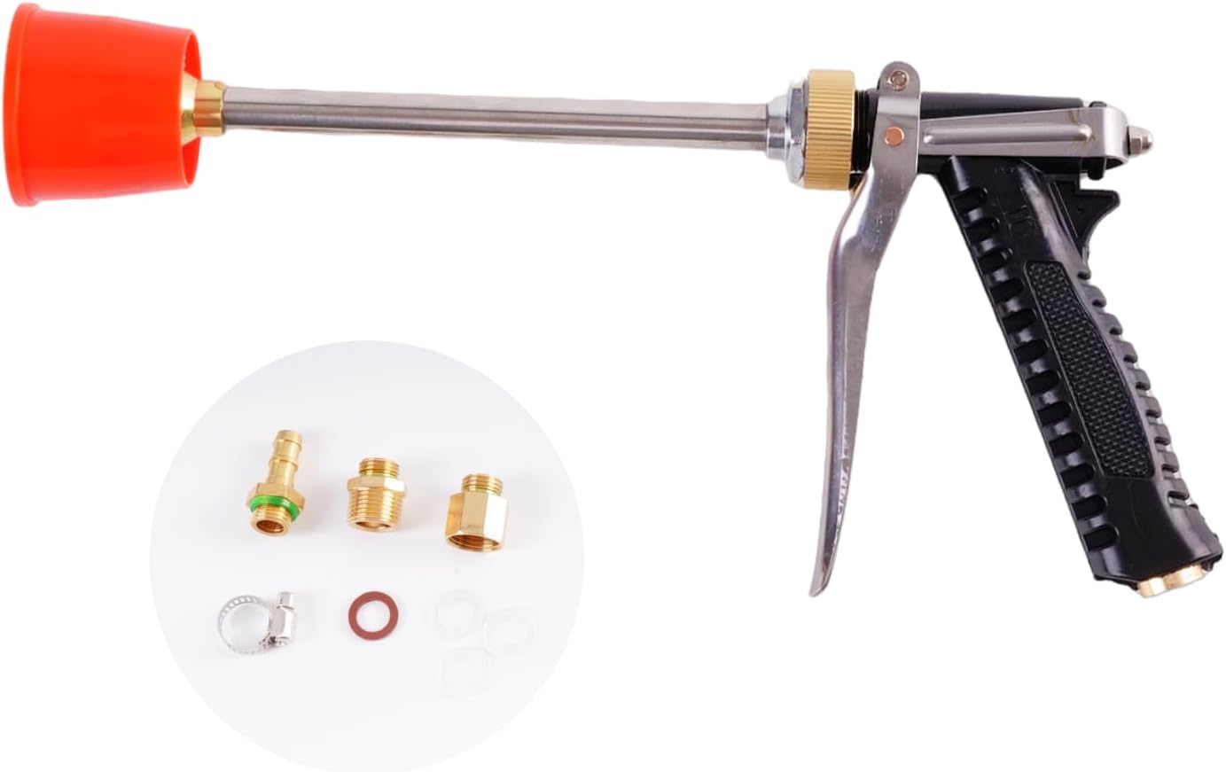 Agricultural Spray Guns, Fruit Tree Sprinkler, Electric Spray, High-Pressure Spray, Long Rod, Even Spray, Direct Spray, Lrrigation and Cleaning (Red headed plastic spray gun)