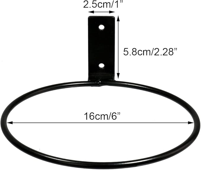 6 Pack 6in Flower Pot Holder Ring Wall Mounted Metal Planter Hooks Hangers Wall Bracket Wall Planter Hook (6, 6")