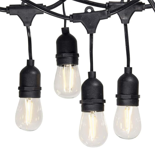 FRIDEKO HOME Waterproof Outdoor String Lights - 12Ft Commercial Grade Patio Lights Heavy Duty Light String Hanging Light Fixture with 11W S14 Bulbs for Deckyard Garden Porch Party Decor