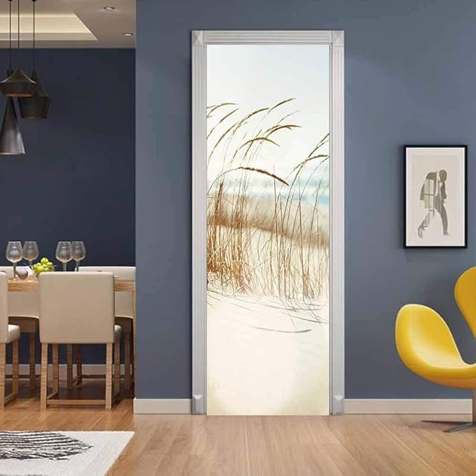 Door Wallpaper Self-Adhesive Door Poster 3D Door Picture - Sylter Dune - Door Film Photo Wallpaper Premium PVC Waterproof Door Sticker Wall Sticker for Bedroom Living Room Door Decoration Stickers 86
