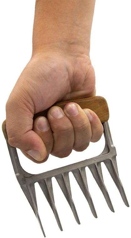 KANKA Grill Meat Shredder Claws - 5X Thicker Professional Stainless Steel BBQ Claws for Effortless Shredding and Cutting of Pulled Pork, Chicken, Turkey, Beef - Set of 2 with Durable Wood Handles