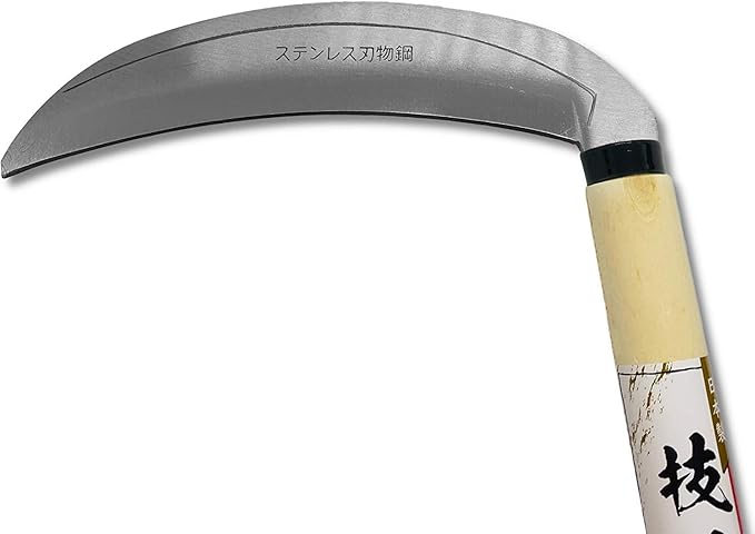 KAKURI Grass Sickle Garden Tool 7.6", Japanese Style Kama Weeding Sickle, Stainless Steel Blade