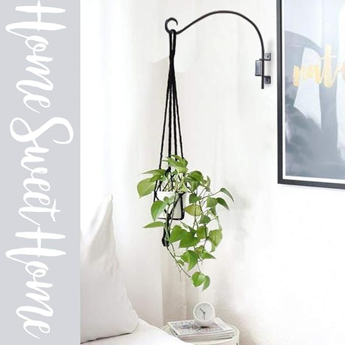 Swivel Bird Feeder Hanger Hook: Swivel Hanging Plant Bracket Outdoor - Wall Mount Swivel Hanging Hook for Bird Feeder 12-Inch