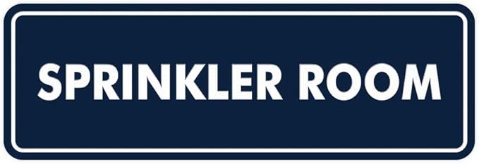 Signs ByLITA Standard Sprinkler Room Sign (Navy Blue/White) - Large
