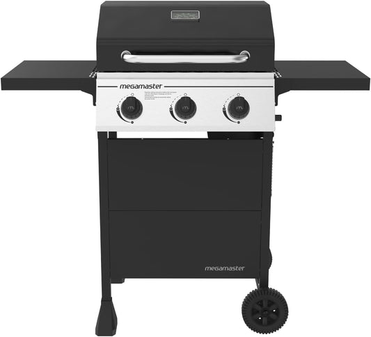 3-Burner Propane Gas Grill with Folding Side Tables, 30,000BTUs, 429.81 sq. in. Cooking Space, Stainless Steel Control Panel, Outdoor Kitchen Grill for BBQs, Patios, and More - 720-0988EA