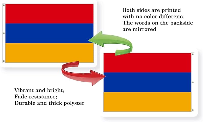 Armenia Extra Large Flag 6x10FT Giant Armenian National Polyester Flag With 3 Grommets For Patriotic Armenian Themed Festival Events Party Decoration (Armenia, 6x10FT)