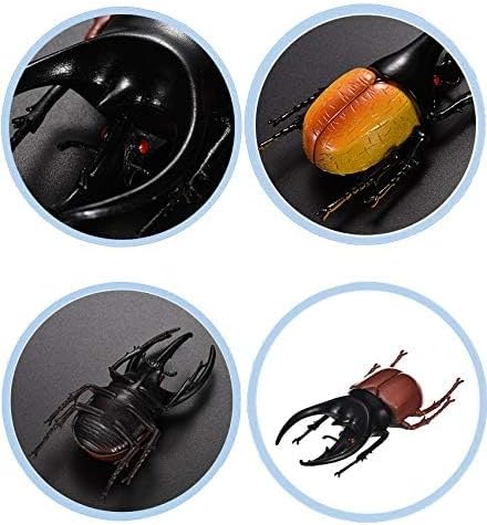 Hiawbon 5.5 inch Fake Beetle Simulated Beetle Model Realistic Plastic Beetle Figures for Fairy Garden Decoration, Set of 6