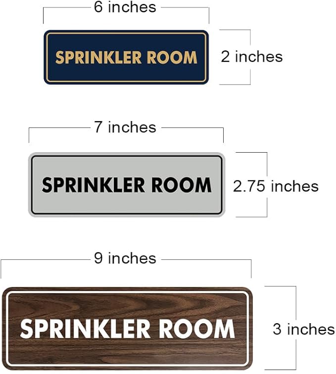 Signs ByLITA Standard Sprinkler Room Sign (White) - Medium