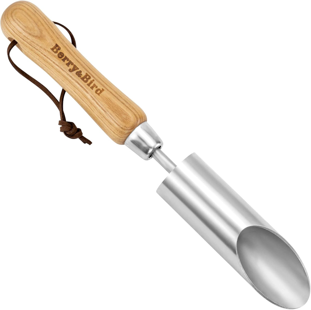 Bulb Planter Tool, 12" Seed Planter Tool Dibber Garden Tool Stainless Steel Hand Hole Digger with Wooden Handle, Garden Bulb Transplanting Dibble Tool for Seed Planting & Flower Planter