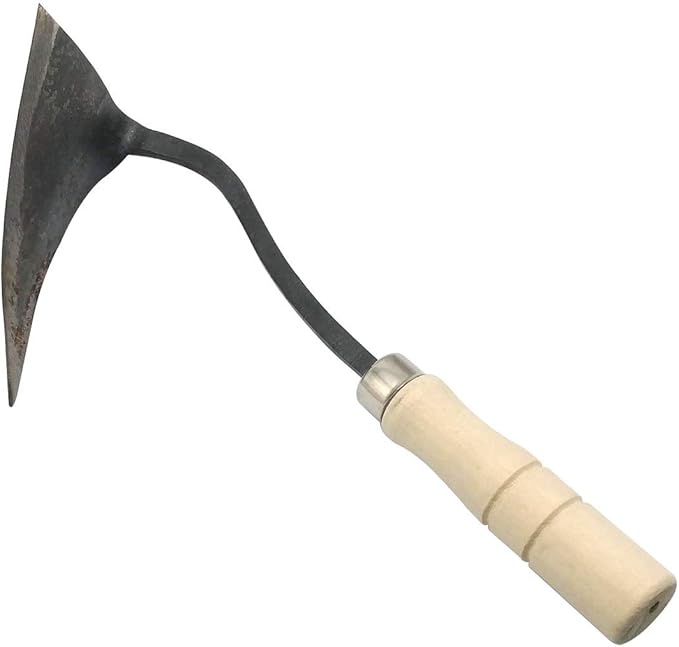 GARASANI Hoe Hand Plow Hoe Korean Style Ho-Mi Organic Gardening (Triangle)