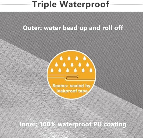 Favoyard Patio Chair Cushions 18 x 18 x 3 Inch Waterproof Outdoor Seat Cushions for Patio Furniture 3-Year Color Fastness Garden Sofa Couch Chair Pads with Handle & Adjustable Straps Set of 2, Grey
