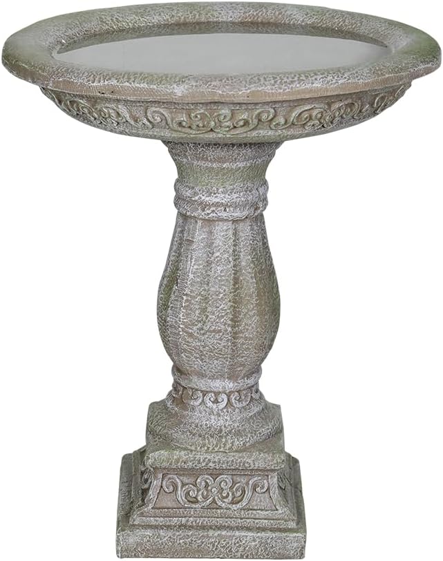 SKYFIRE 20”Dia.X 23.8”Tall Outdoor Birdbath with Pedestal - Modern Garden Birdbaths Outdoor Decor for Bird Spa & Birdfeeder, Floor Bird Baths for Garden Patio, Yard, Lawn