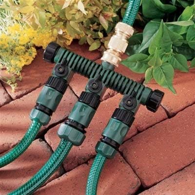 Orbit 2 Pack 5 Port Hose Faucet Watering Manifold with Three Shut Off Valves