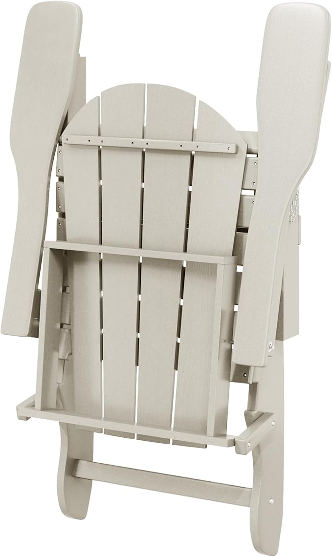 Westin Outdoors Laguna WO Home Furniture Adirondack Chair 2 PCS Set Outdoor Folding Patio Chair for Bon Fire Pit Garden Lawn Backyard Lounging Relaxing (Sand)