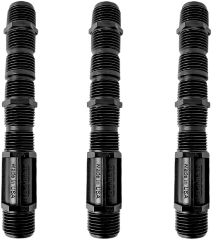 USA Made - Premium 1/2 Inch x 6 Inch MIPT Poly Cut-Off Sprinkler Height Extender Riser Nipple Adjustable Length (Fits Most Brands Orbit, Rain Bird, Hunter, Irritrol & More) (2)