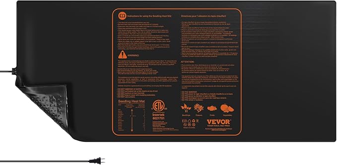 VEVOR 1 Pack Seedling Heat Mat 48"x 20.75", MET-Certified Warm Hydroponic Plant Heating Pad for Seed Starting, Waterproof Heating Mats for Germination, Indoor Gardening, Greenhouse