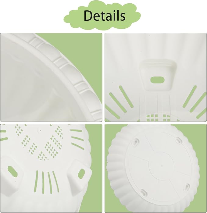 12.59in Hanging Planter Pots for Outdoor and Indoor Plants Flowers with Drainage Hole Tray Hooks Plastic Plant Baskets for Garden Home Porch (White, Pack of 6)