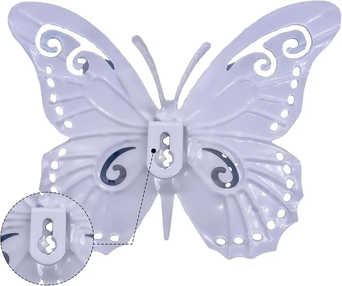 Metal Butterfly Wall Decor-6.5" Outdoor Fence Wall Art Decor Suitable for Garden Patio Balcony