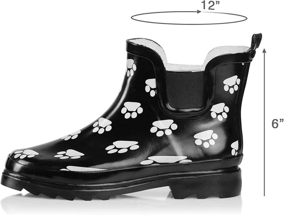 NORTY - Womens Ankle Rain Boots - Ladies Waterproof Winter Spring Garden Boot runs ½ size large